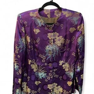 Women's Chinoiserie Deep Purple Blazer